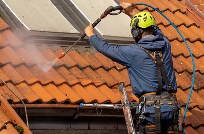 Démoussage et hydrofuge de toiture à Trun